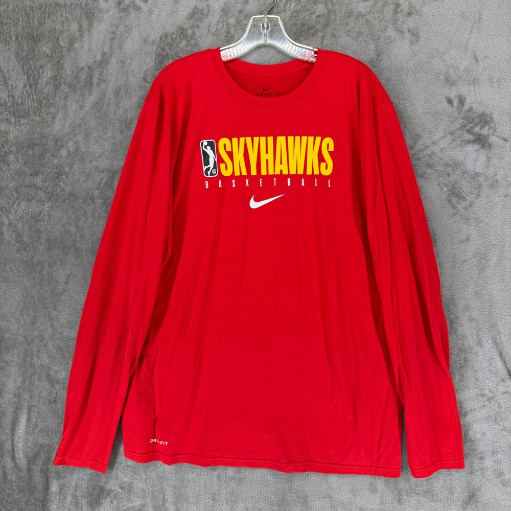 Nike College Park Skyhawks NBA G League Dri-FIT Red Long Sleeve Shirt XLT CQ3784